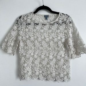 Abbeline White Lace Top